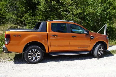 Orange Ford Ranger T6 Wildtrac Stock Photos