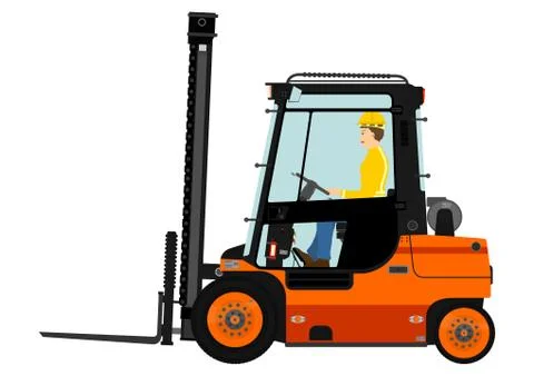 Orange forklift Stock Illustration