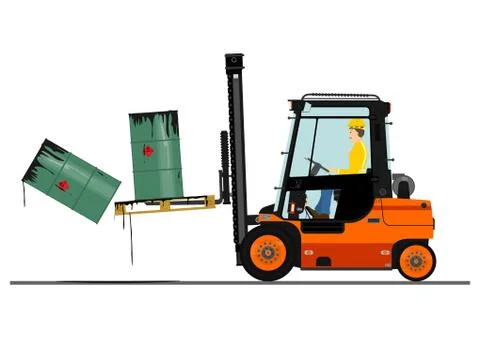 Orange forklift Stock Illustration