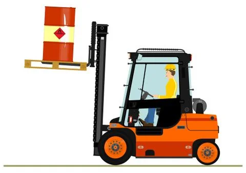 Orange forklift Illustrazione stock