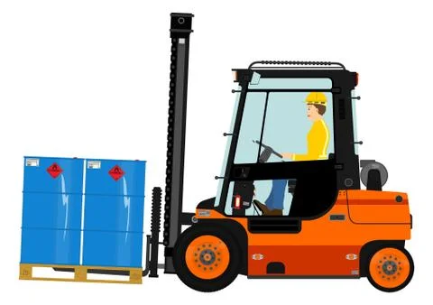 Orange forklift Stock Illustration