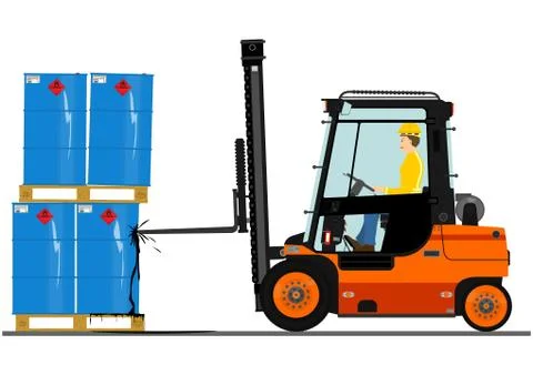 Orange forklift Stock Illustration