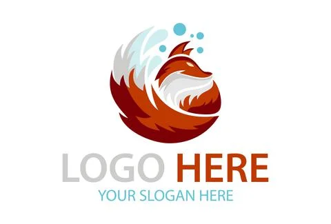 Orange Fox Abstract Logo Design	 Stock-Illustration