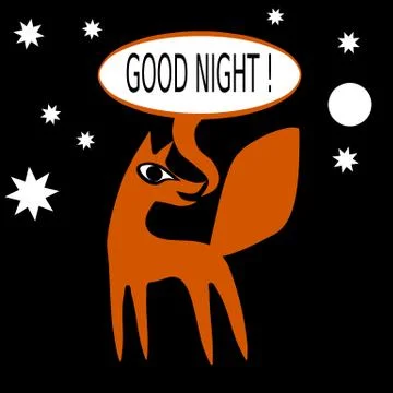 Orange fox on black background (eps) Stock Illustration