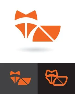 Orange Fox logo Stock Illustration