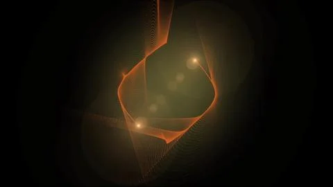 Orange fractal light lines creating abstract background イラスト素材