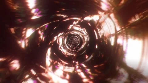 Orange Fractured Tunnel VJ Loop Stock Footage 330002000