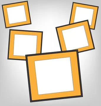 Orange frames on grayscale Stock Illustration