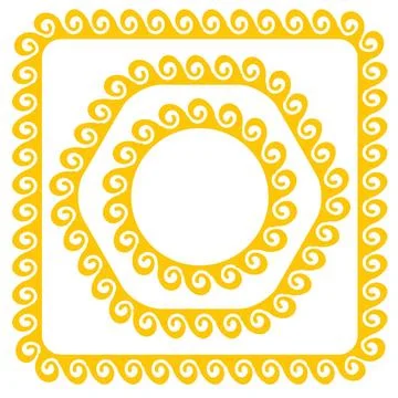 Orange Frames Set of Orange Frames Isolated on White Background Copyright:... Stock Photos