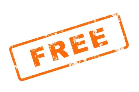 Orange "Free" stamp Stock Illustration