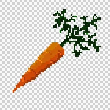 Orange fresh carrot pixel illustration Stock Illustration