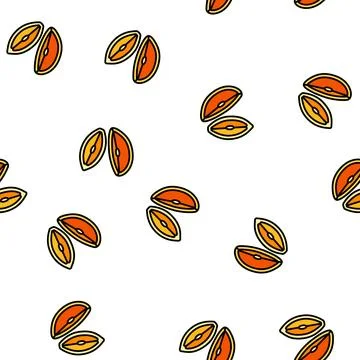 Orange fresh cut slice vector seamless pattern Stock Illustration