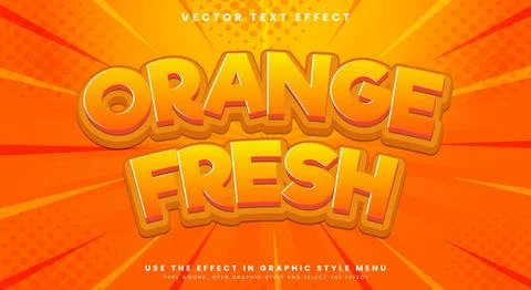 Orange Fresh editable text effect Template Stock Illustration