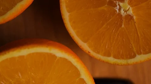Orange fresh. Recipe. Sliced Oranges Rotation Vidéo 123790395