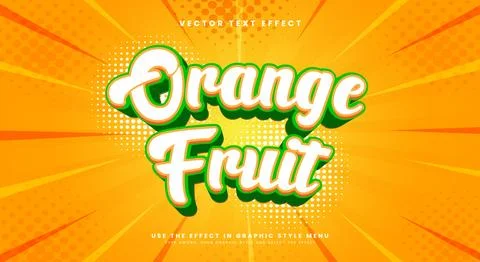 Orange Fruit 3d editable text effect Template Illustrazione stock
