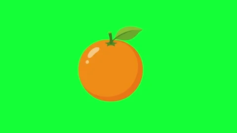 Orange fruit animated sparkling fresh citrus food nutrition in 4k green scr.. Stock Footage 342539717