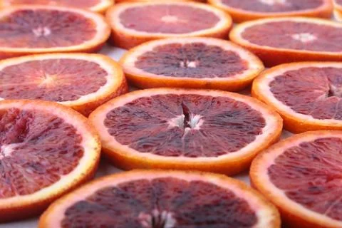 Orange fruit. Background with Orange slice isolated on white background. Top Stock Photos