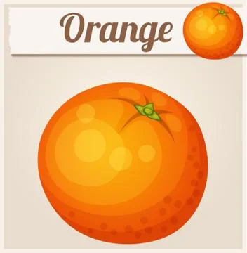 Orange fruit. Cartoon vector Icon Stock Illustration