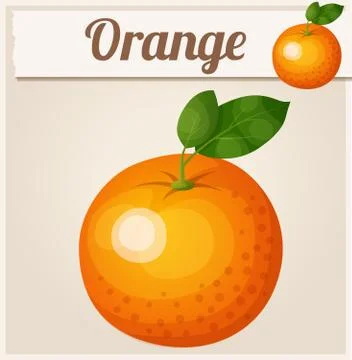Orange fruit. Cartoon vector icon Illustrazione stock