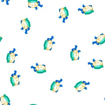 Orange fruit character isometric icon seamless pattern イラスト素材