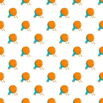 Orange fruit characters in repeating yoga pose pattern Illustrazione stock