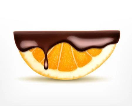 Orange fruit with chocolate Stock Illustration