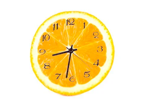 Orange fruit composition in the form of hours Stock Illustration