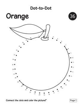 Orange Fruit Connect the Dots Activity Puzzle Page for Children Learning Ilustración de archivo