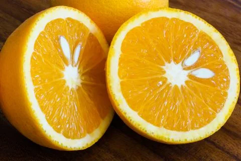 Orange Fruit Cut in Half Foto stock