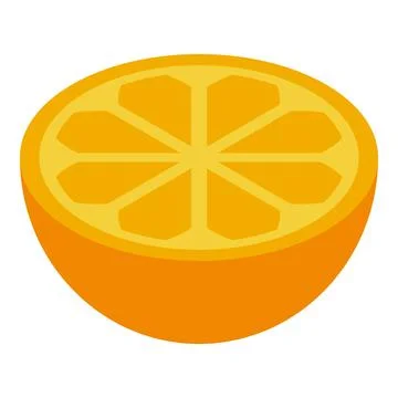 Orange fruit cut showing its fresh and juicy inside Stock Illustration