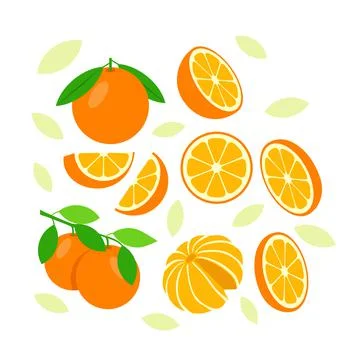 Orange fruit elements abstract vector design background for packaging design Illustrazione stock
