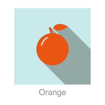 Orange fruit flat icon, vector illustration Stock Illustration