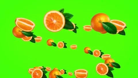 Orange fruit green screen video Stock Footage 279146725