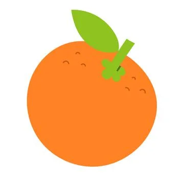 Orange fruit icon, hand drawn vector illustration of orange citrus Stock Illustration