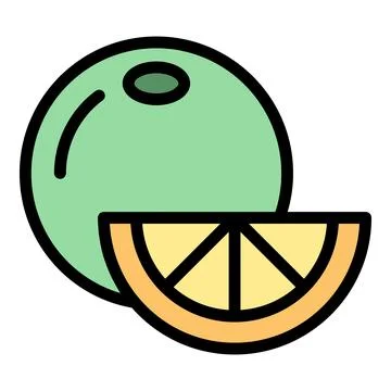 Orange fruit icon vector flat Stock Illustration