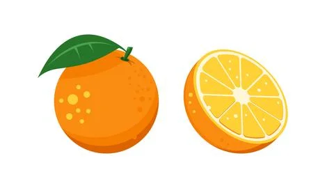 Orange Fruit Icon Vector Illustration Stock Illustration