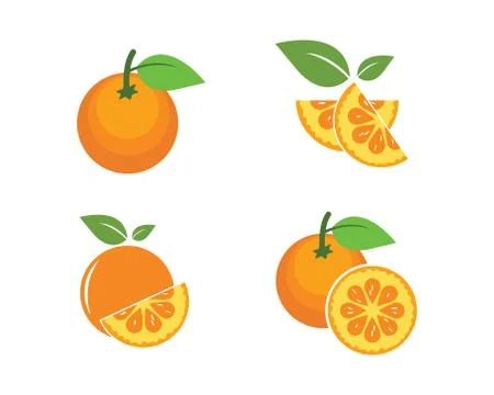 Orange fruit icon vector logo illustration Stock Illustration