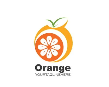 Orange fruit icon vector logo illustration Stock Illustration