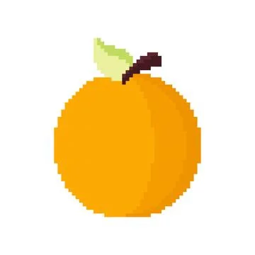 Orange fruit illustration with pixel theme Stock Illustration