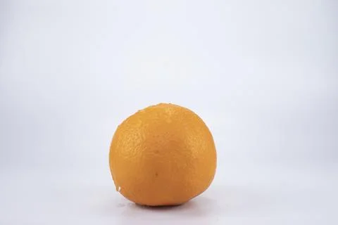 Orange fruit isolate. Orange citrus with drops on white background Stock Photos