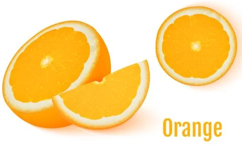 Orange fruit isolated on white background. Vector illustration Stock Illustration