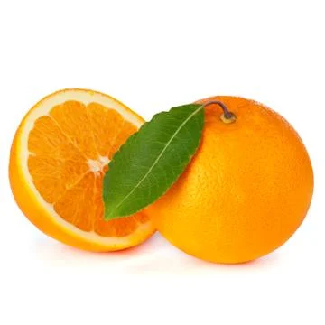 Orange fruit isolated on white background Stock Photos