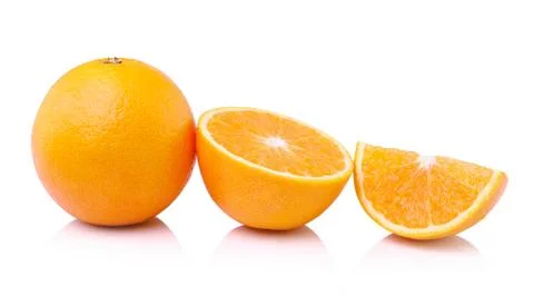Orange fruit isolated on white background Stock Photos