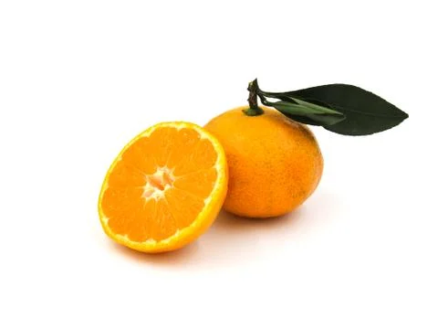 Orange fruit isolated on white background. Stock Photos