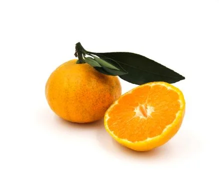 Orange fruit isolated on white background. Stock Photos