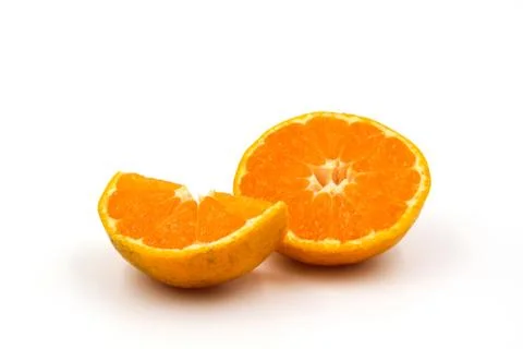 Orange fruit isolated on white background. Stock Photos