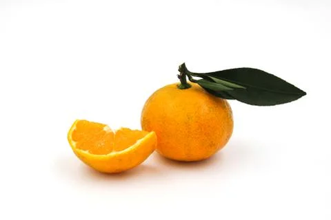 Orange fruit isolated on white background. Stock Photos