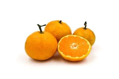 Orange fruit isolated on white background. Stock Photos