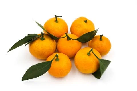 Orange fruit isolated on white background. Stock Photos