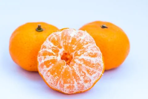 Orange fruit isolated on white background Stock Photos